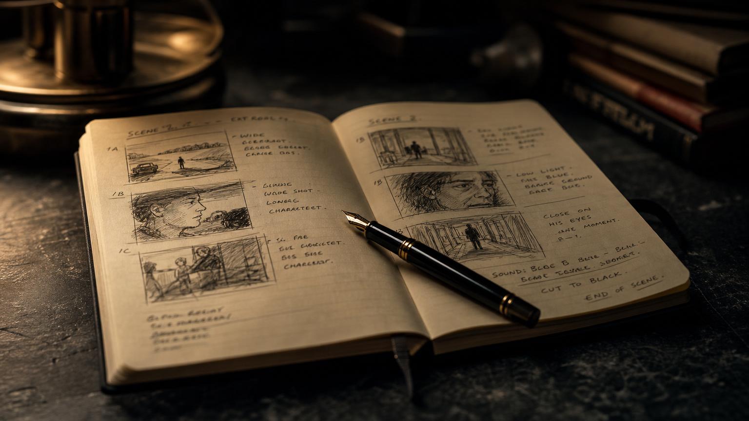 Filmmaker's script notebook
